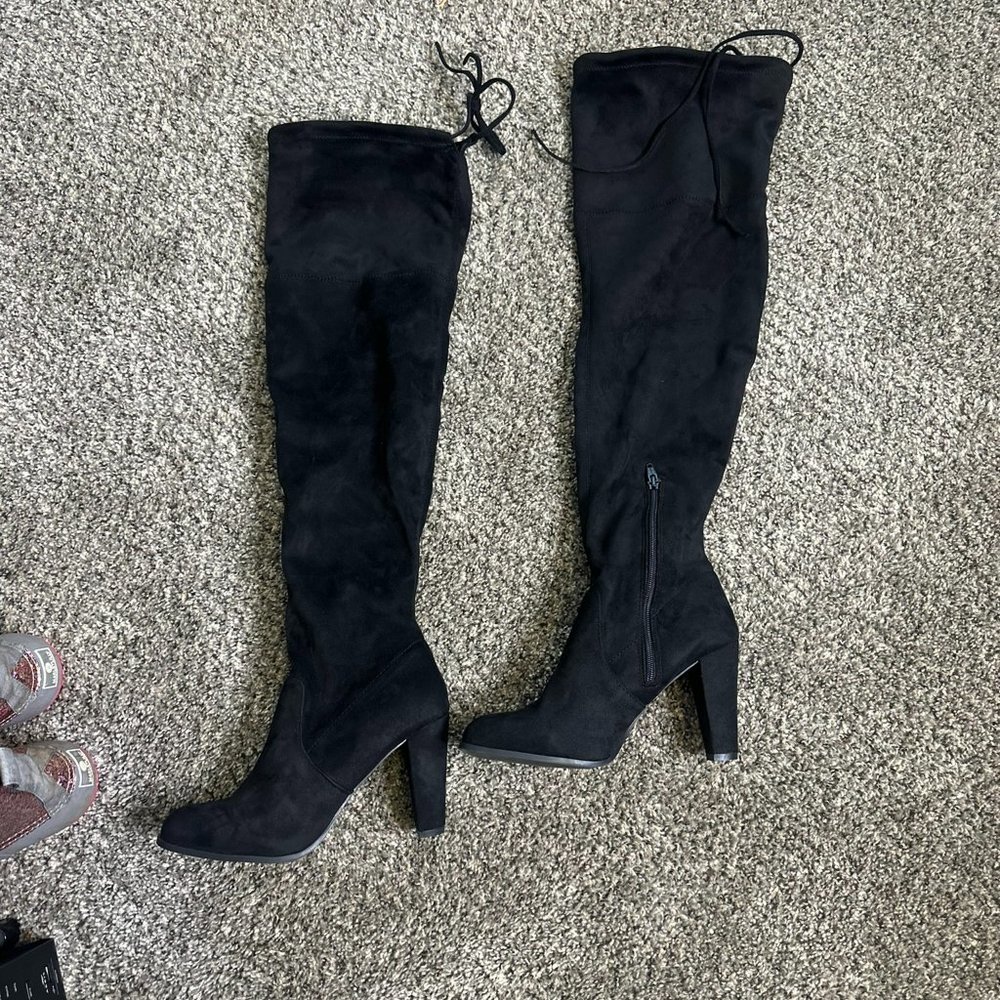 A New Day Thigh-High Black Boots